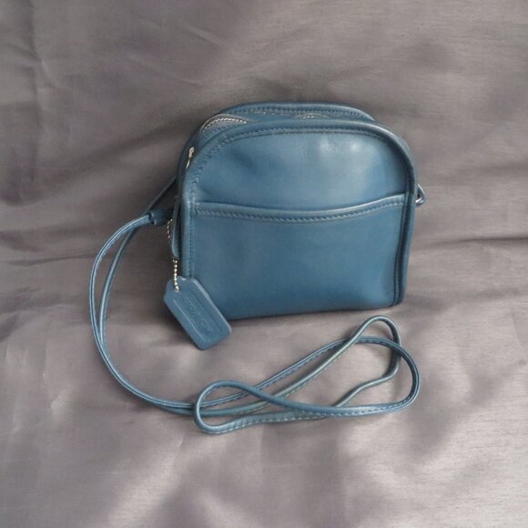 ❤️3 Piece COACH Blue Abbie 9017 Mini Crossbody Purse +FOB and Dustbag - Picture 7 of 10